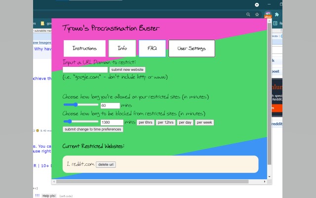 Tyrowo's Procrastination Buster chrome谷歌浏览器插件_扩展第1张截图