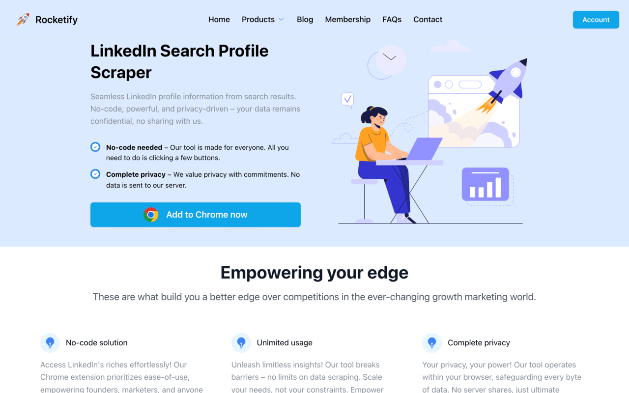 Rocketify - Social Media Scraper chrome谷歌浏览器插件_扩展第1张截图