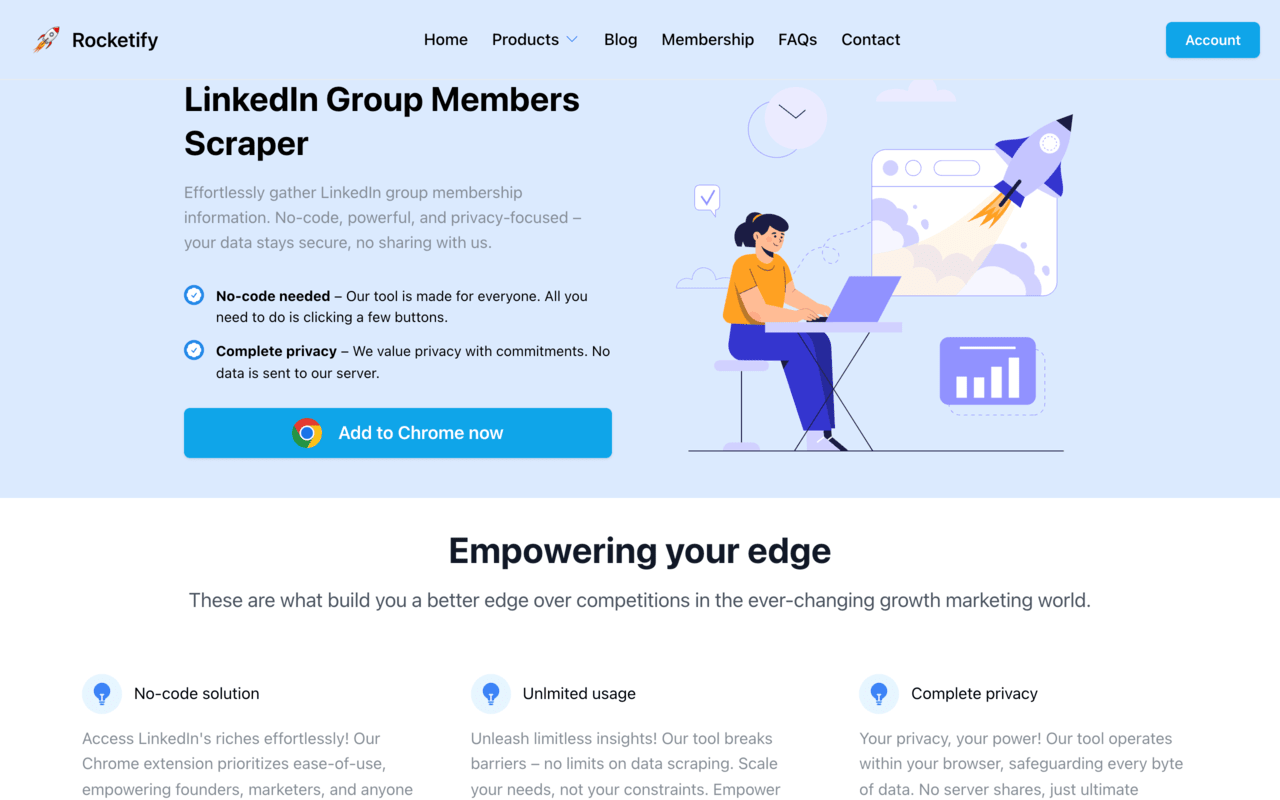 Rocketify - Social Media Scraper chrome谷歌浏览器插件_扩展第2张截图