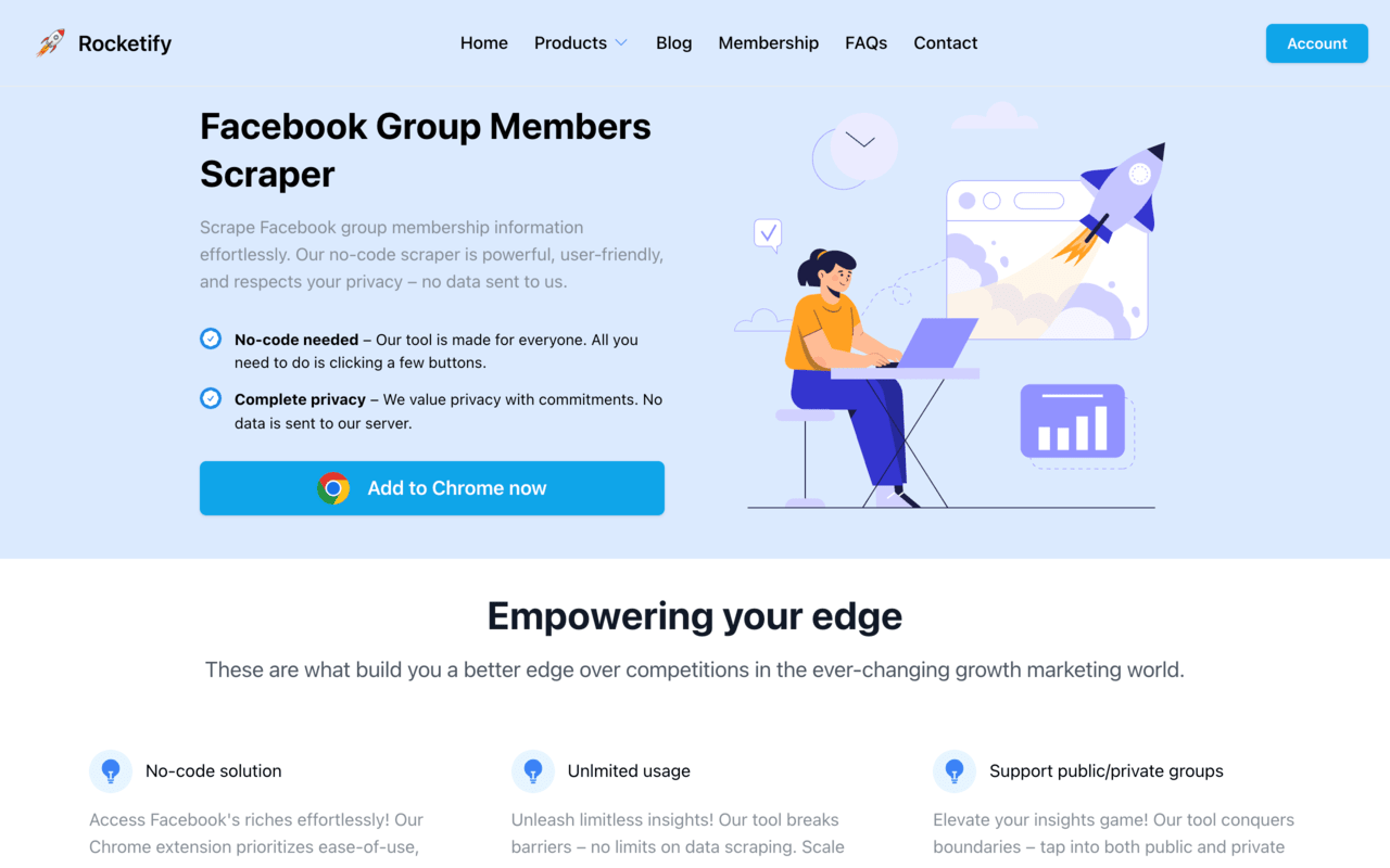 Rocketify - Social Media Scraper chrome谷歌浏览器插件_扩展第3张截图