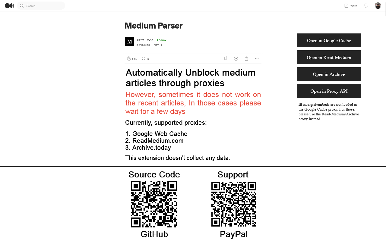 Medium Parser chrome谷歌浏览器插件_扩展第2张截图