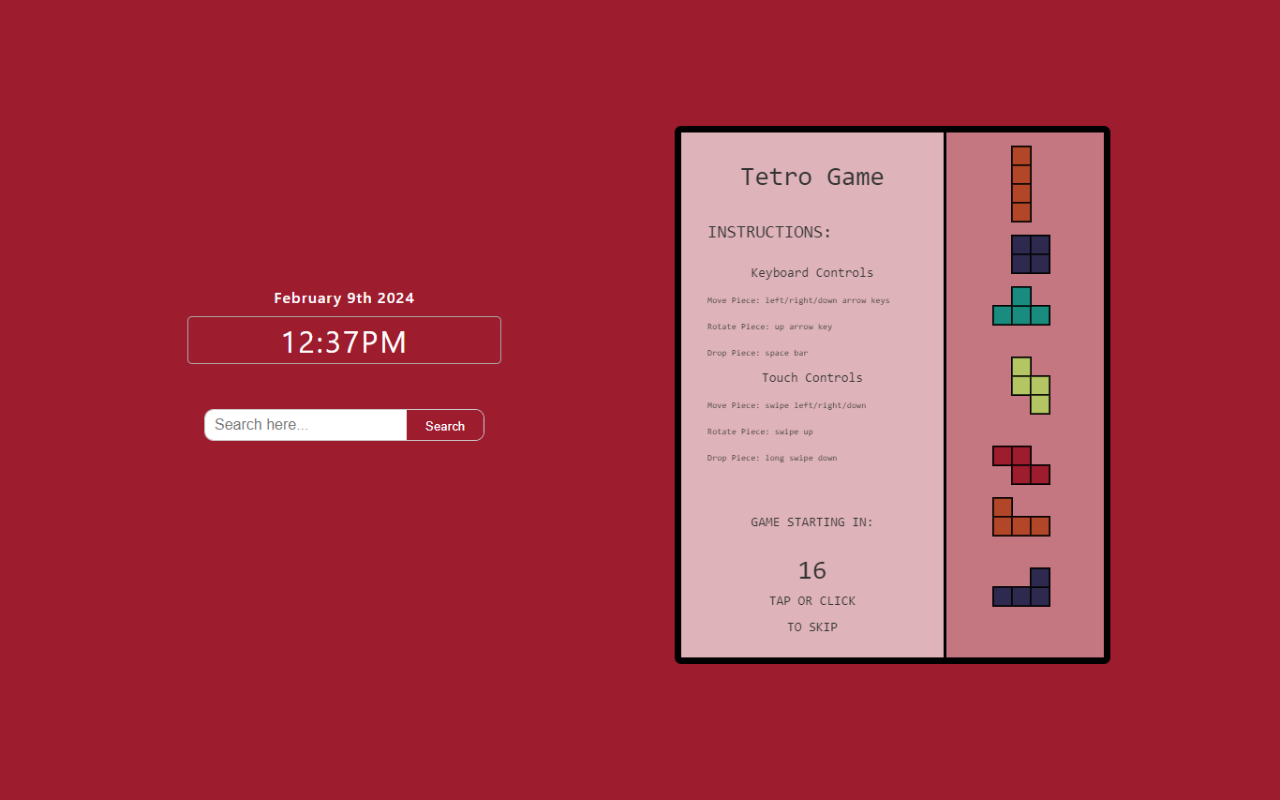 Tetris chrome谷歌浏览器插件_扩展第1张截图