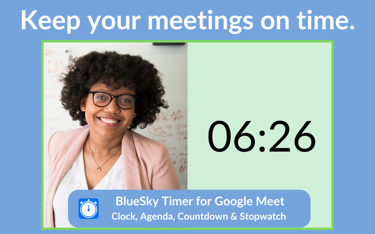 Google Meet Timer - Clock, Agenda, Countdown chrome谷歌浏览器插件_扩展第1张截图