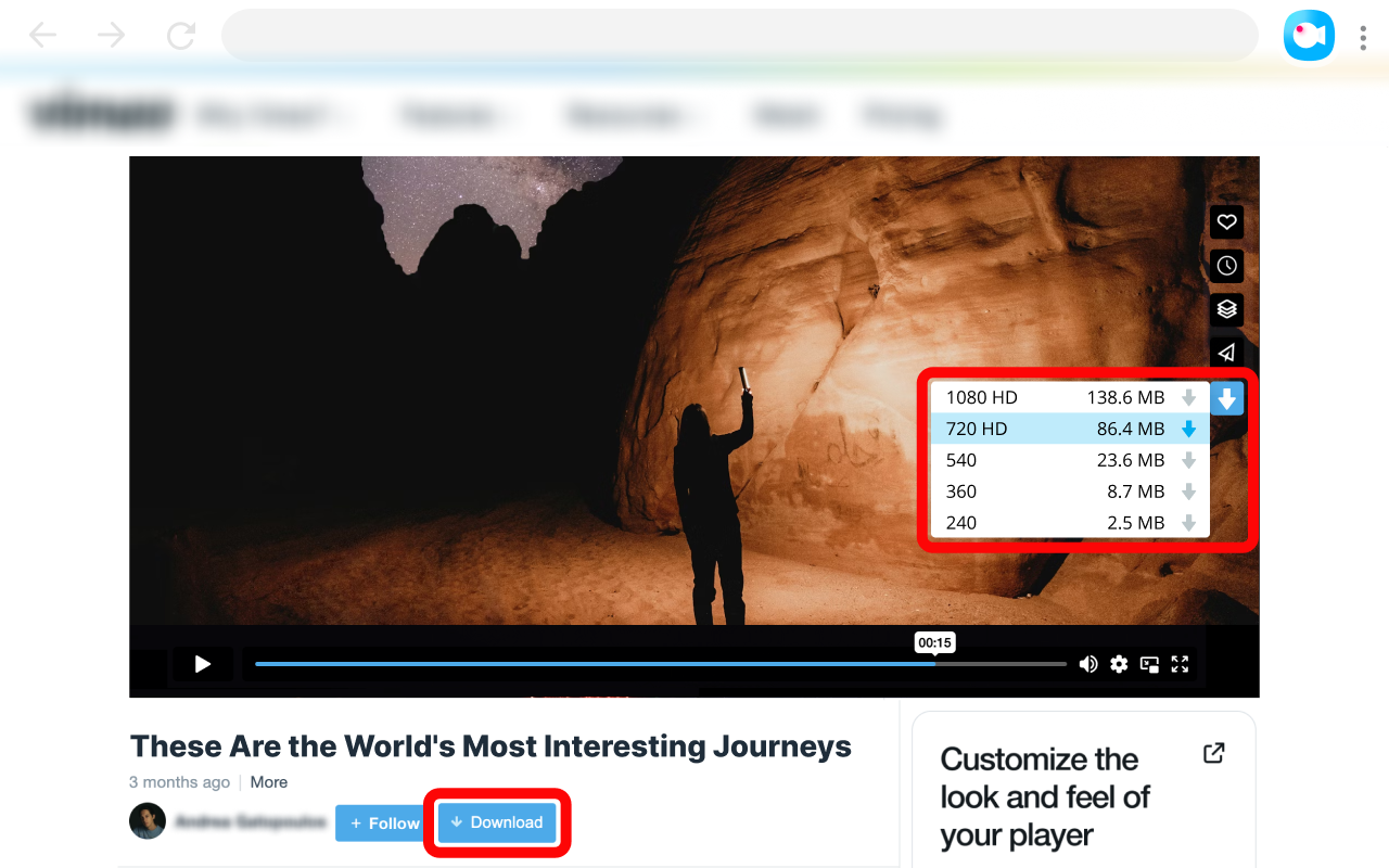 VimDown | Video Downloader for vimeo.com chrome谷歌浏览器插件_扩展第1张截图