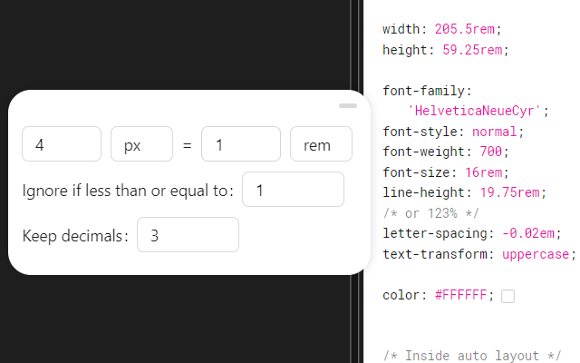 CSS Unit Converter chrome谷歌浏览器插件_扩展第2张截图