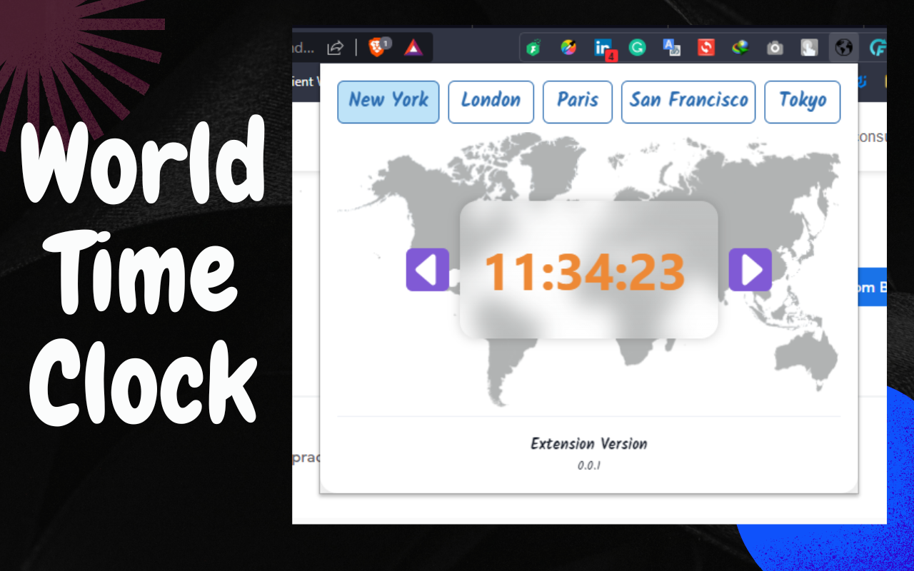 World Time Clock chrome谷歌浏览器插件_扩展第1张截图