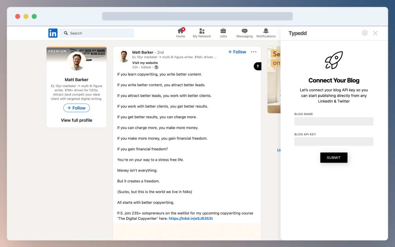 Typedd ✨ Turn social media posts into blogs chrome谷歌浏览器插件_扩展第3张截图