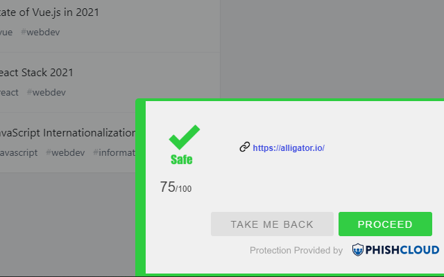 PhishCloud chrome谷歌浏览器插件_扩展第3张截图