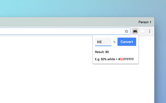 Percentage to Hex chrome谷歌浏览器插件_扩展第1张截图
