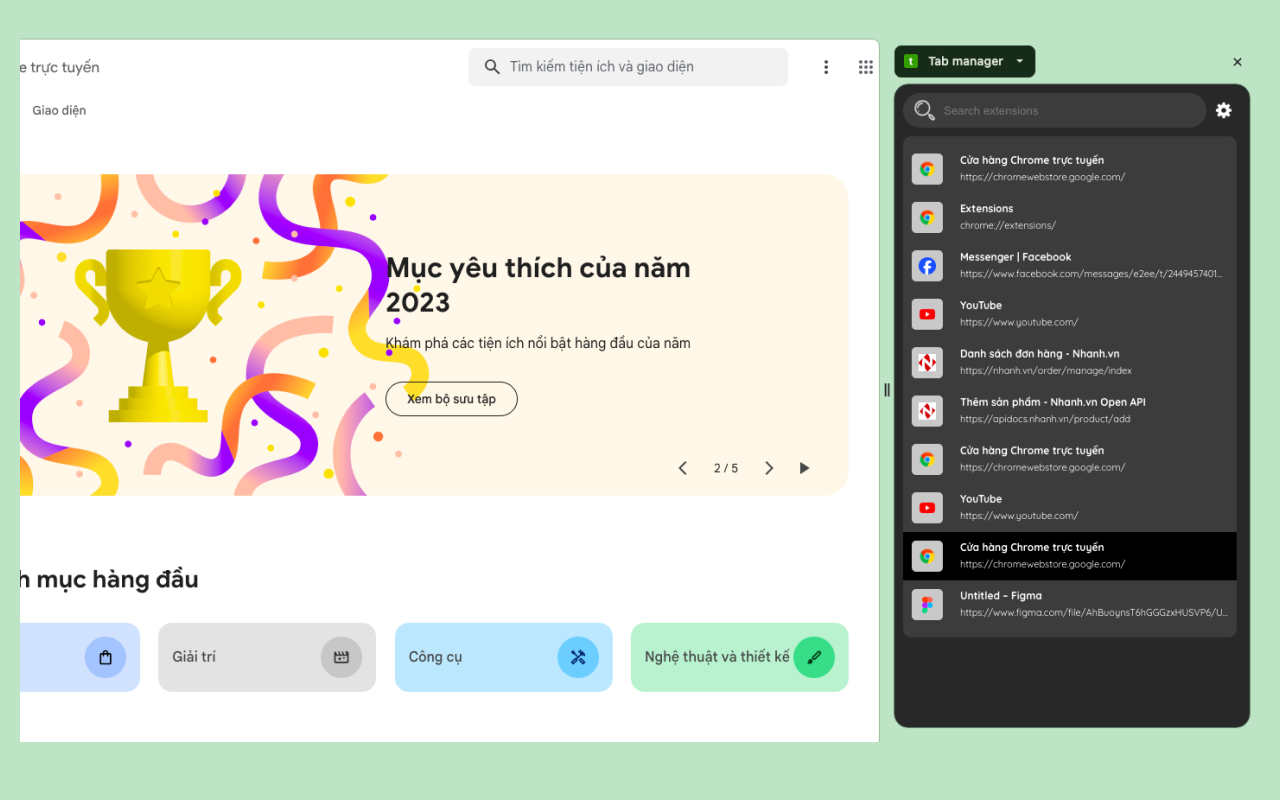 Tab Manager chrome谷歌浏览器插件_扩展第1张截图