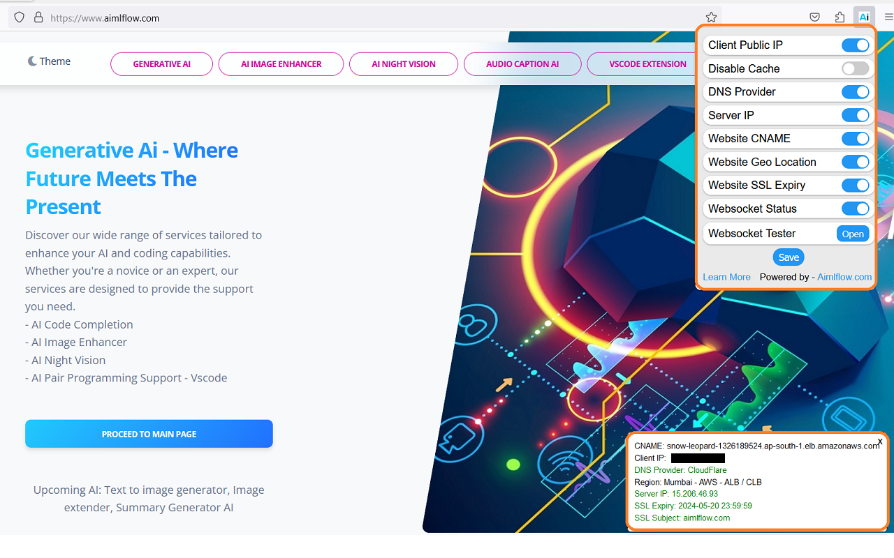 IP, DNS, Privacy & Security tool - Aimlflow chrome谷歌浏览器插件_扩展第1张截图