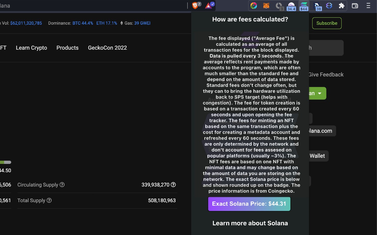 Solana Fee Tracker chrome谷歌浏览器插件_扩展第2张截图