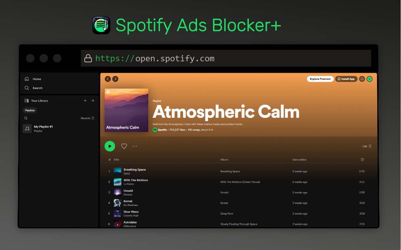 Spotify Ads Blocker Plus chrome谷歌浏览器插件_扩展第1张截图