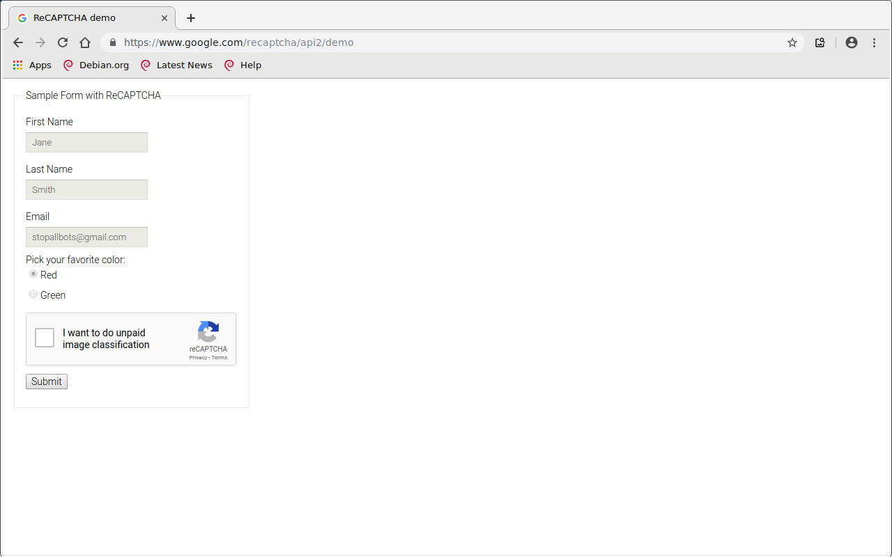 Make ReCaptcha's 