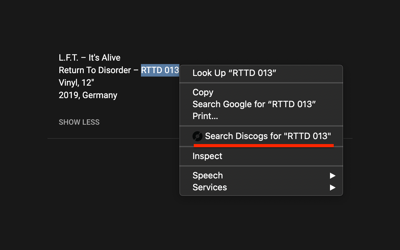 Search Discogs for selected text chrome谷歌浏览器插件_扩展第1张截图