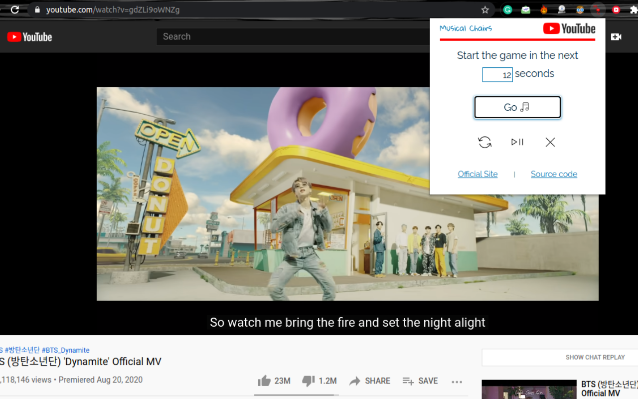 Musical Chairs on YouTube chrome谷歌浏览器插件_扩展第1张截图