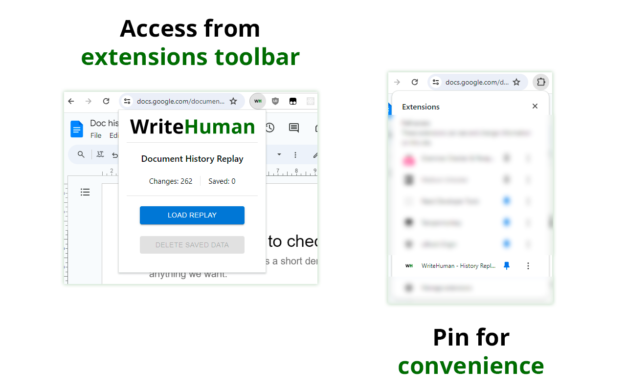 WriteHuman - History Replay for Google Docs chrome谷歌浏览器插件_扩展第1张截图