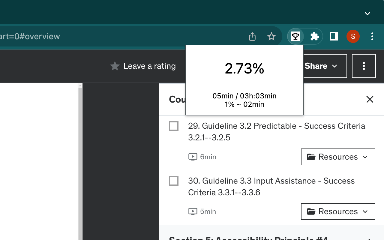 Udemy Course Progress chrome谷歌浏览器插件_扩展第1张截图