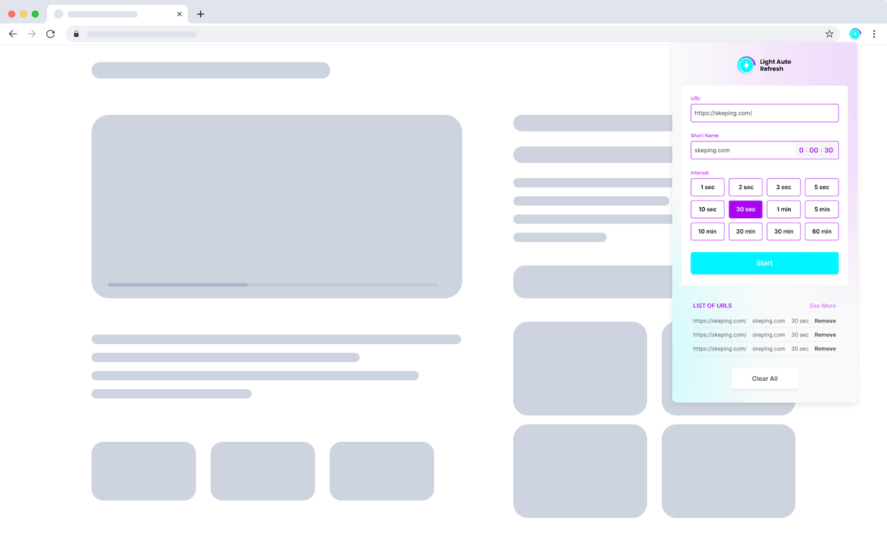 Light Auto Refresh chrome谷歌浏览器插件_扩展第2张截图