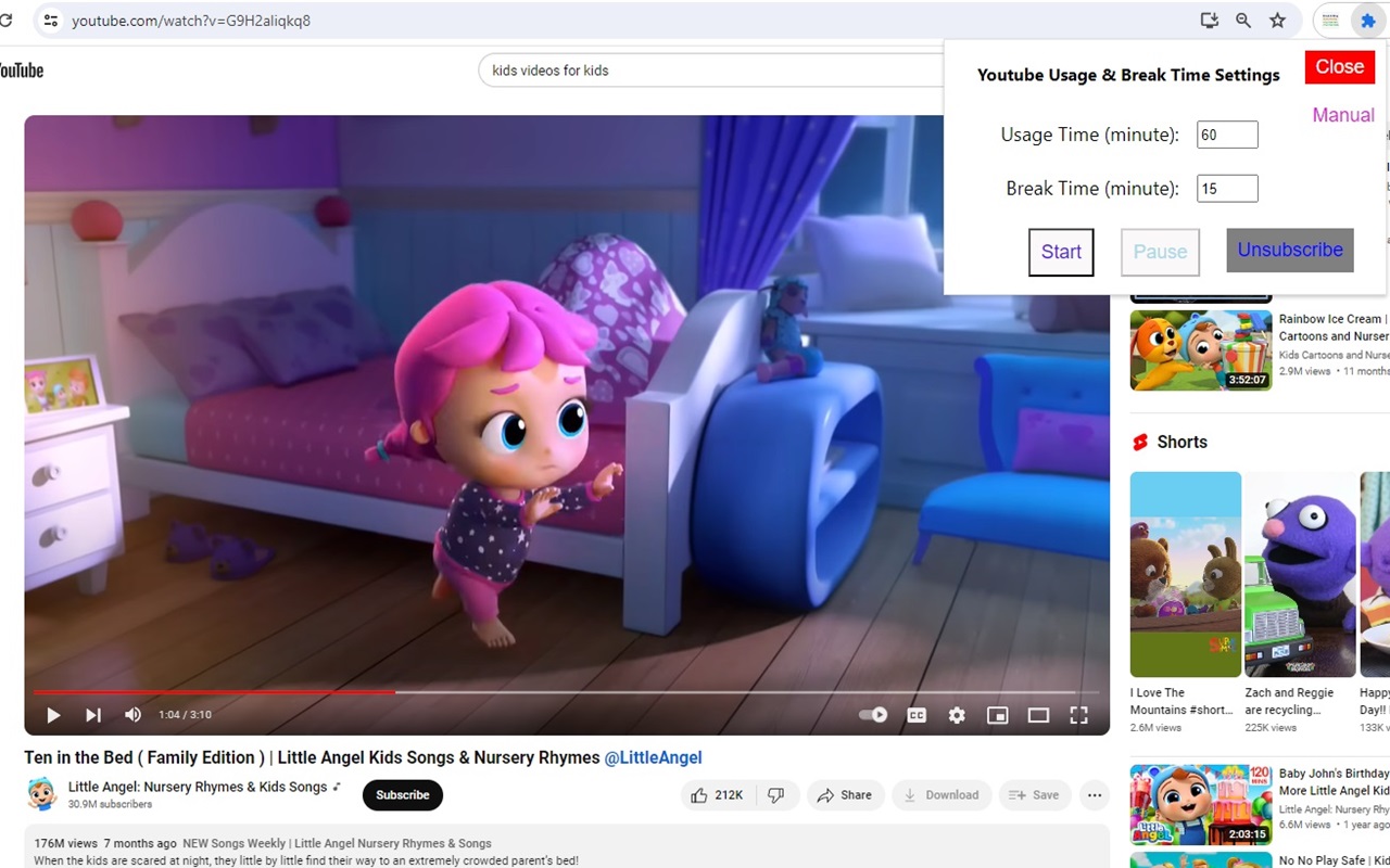 Youtube Time Limiter for Kids chrome谷歌浏览器插件_扩展第1张截图