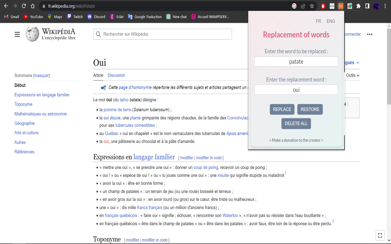 Replacement of words chrome谷歌浏览器插件_扩展第1张截图