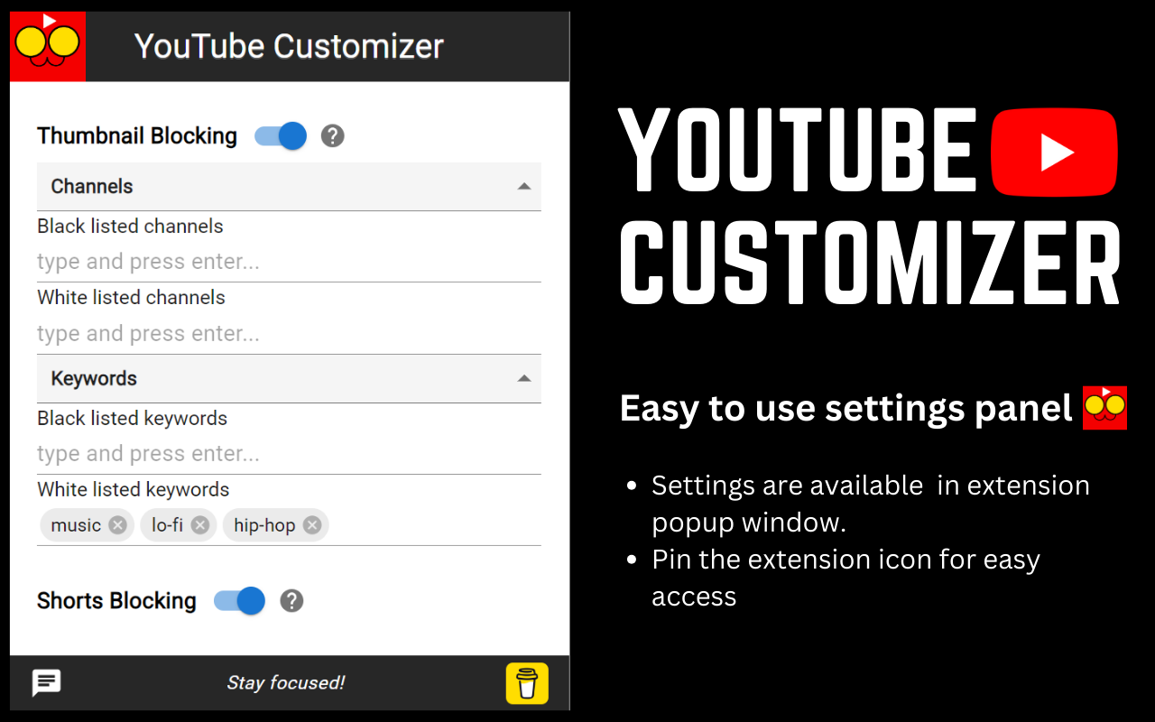 YT Customizer - YouTube Feed Filter chrome谷歌浏览器插件_扩展第3张截图