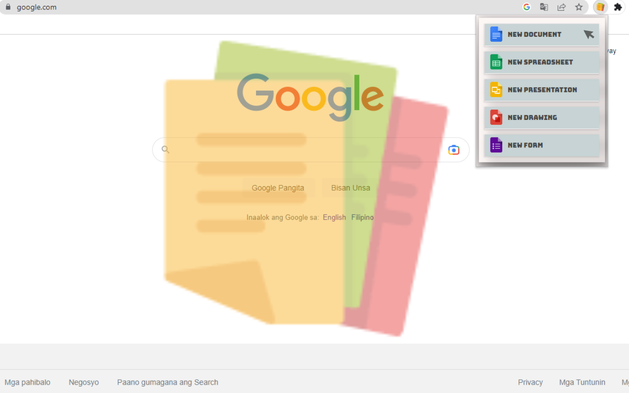 Quick Create for Google Docs chrome谷歌浏览器插件_扩展第1张截图