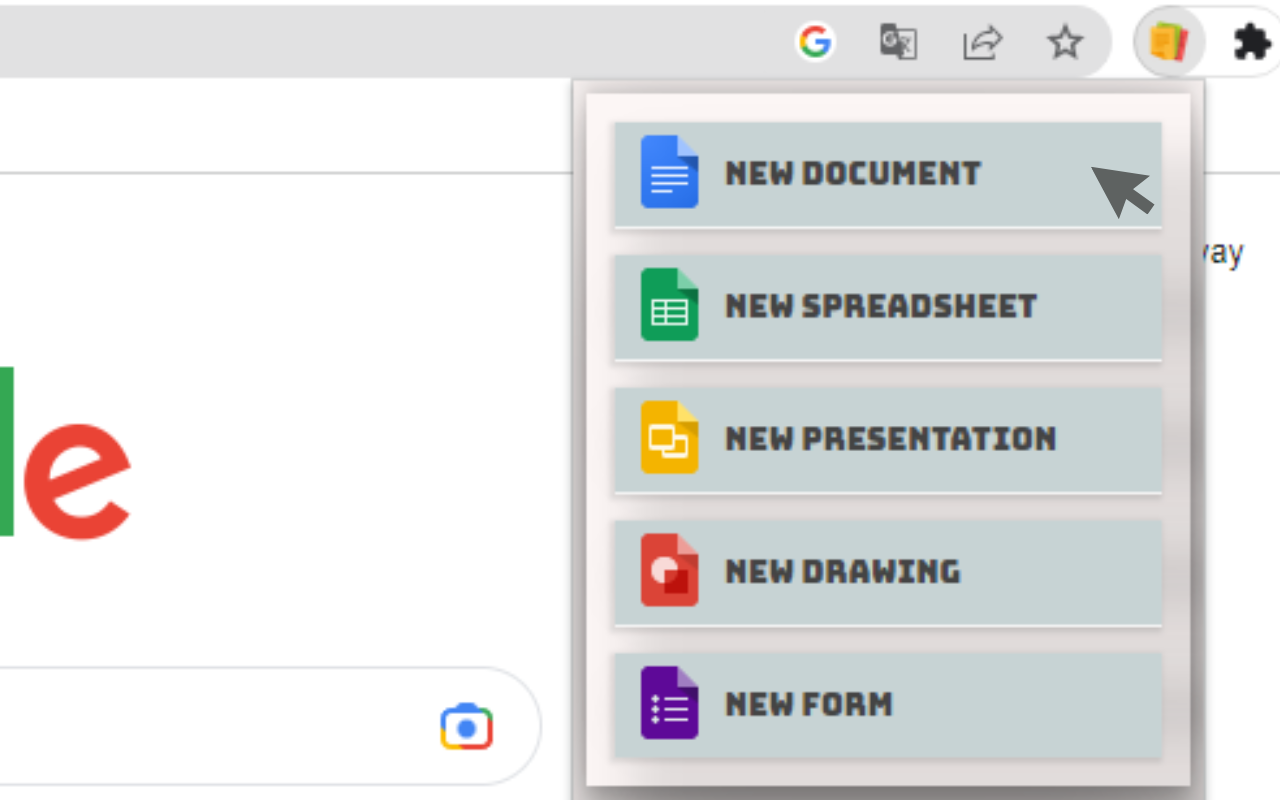 Quick Create for Google Docs chrome谷歌浏览器插件_扩展第2张截图