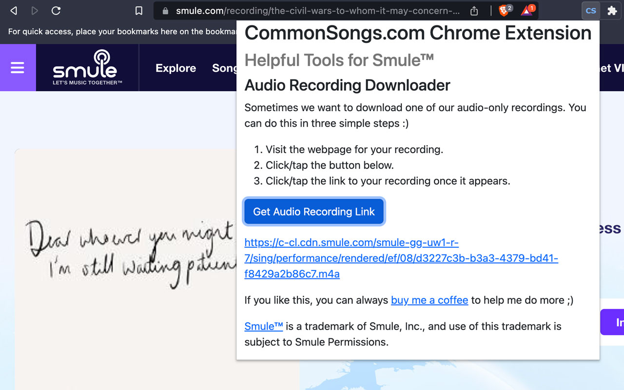 CommonSongs.com chrome谷歌浏览器插件_扩展第1张截图