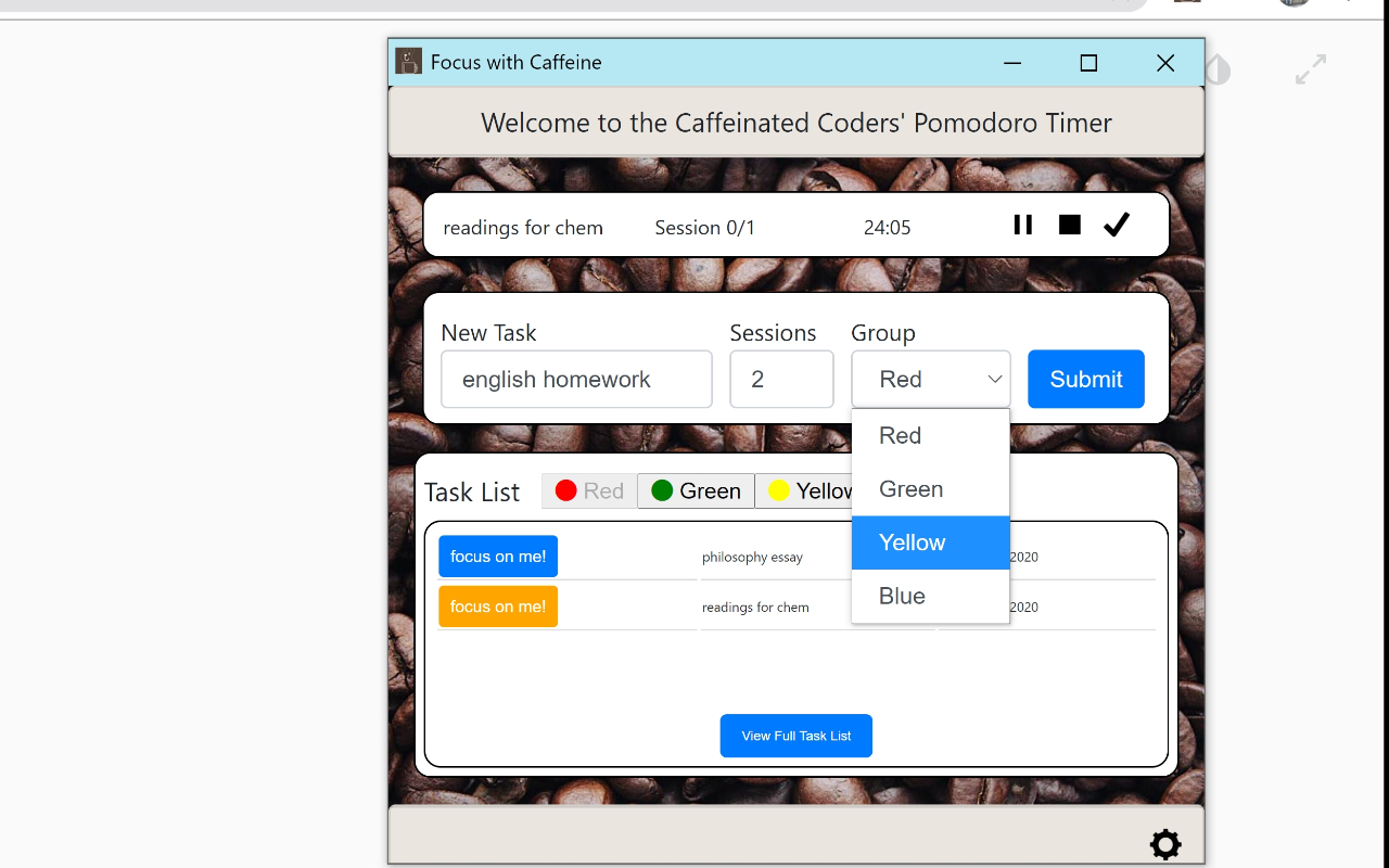Focus with Caffeine chrome谷歌浏览器插件_扩展第3张截图