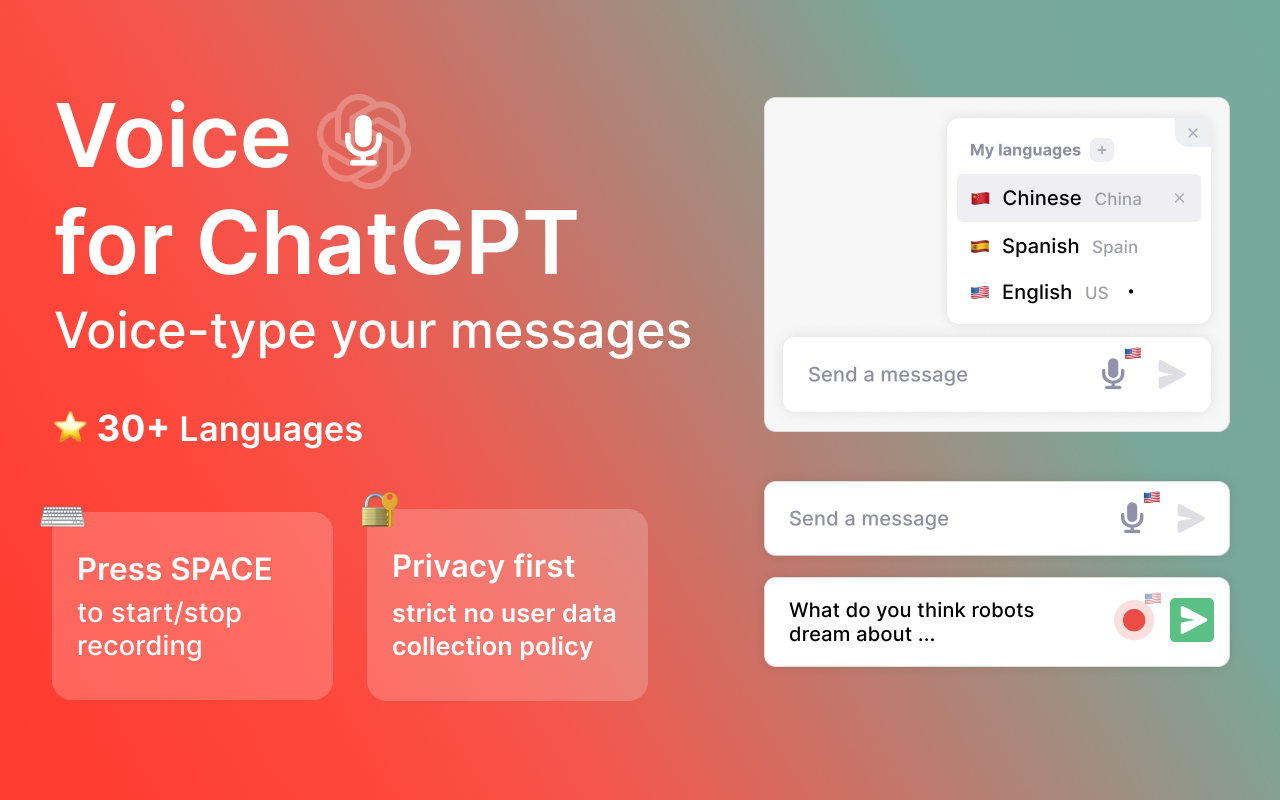 Vocha | Voice for ChatGPT chrome谷歌浏览器插件_扩展第1张截图