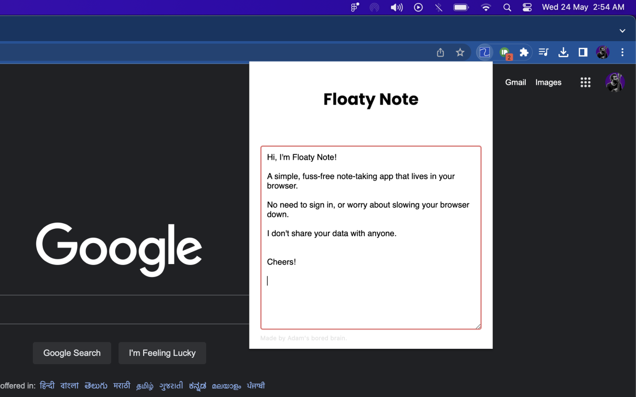 Floaty Note chrome谷歌浏览器插件_扩展第1张截图