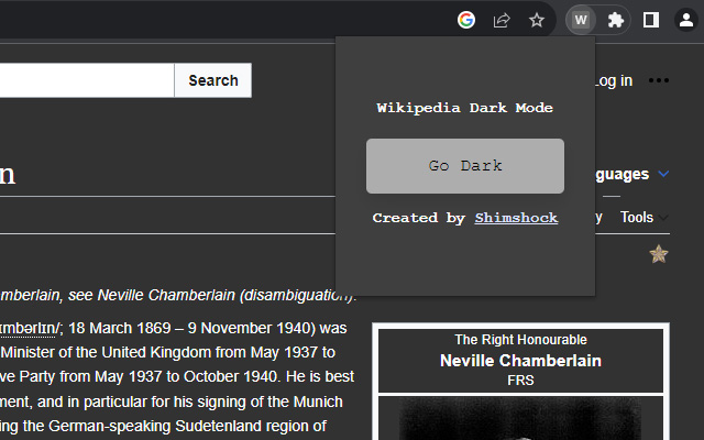 Wikipedia Dark Mode chrome谷歌浏览器插件_扩展第1张截图