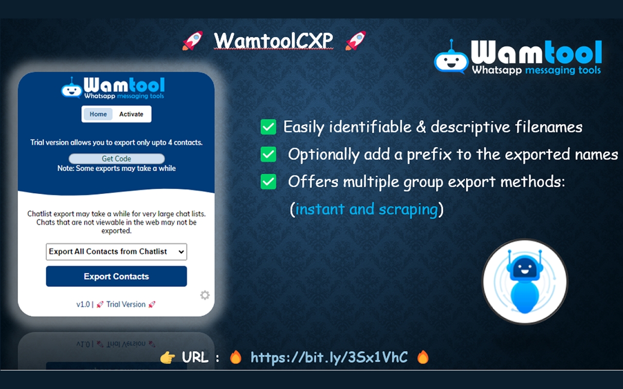 WamtoolCXP - WhatsApp CSV Exporter chrome谷歌浏览器插件_扩展第1张截图