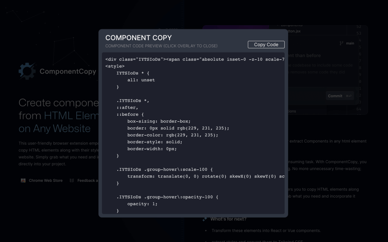 Component Copy chrome谷歌浏览器插件_扩展第1张截图