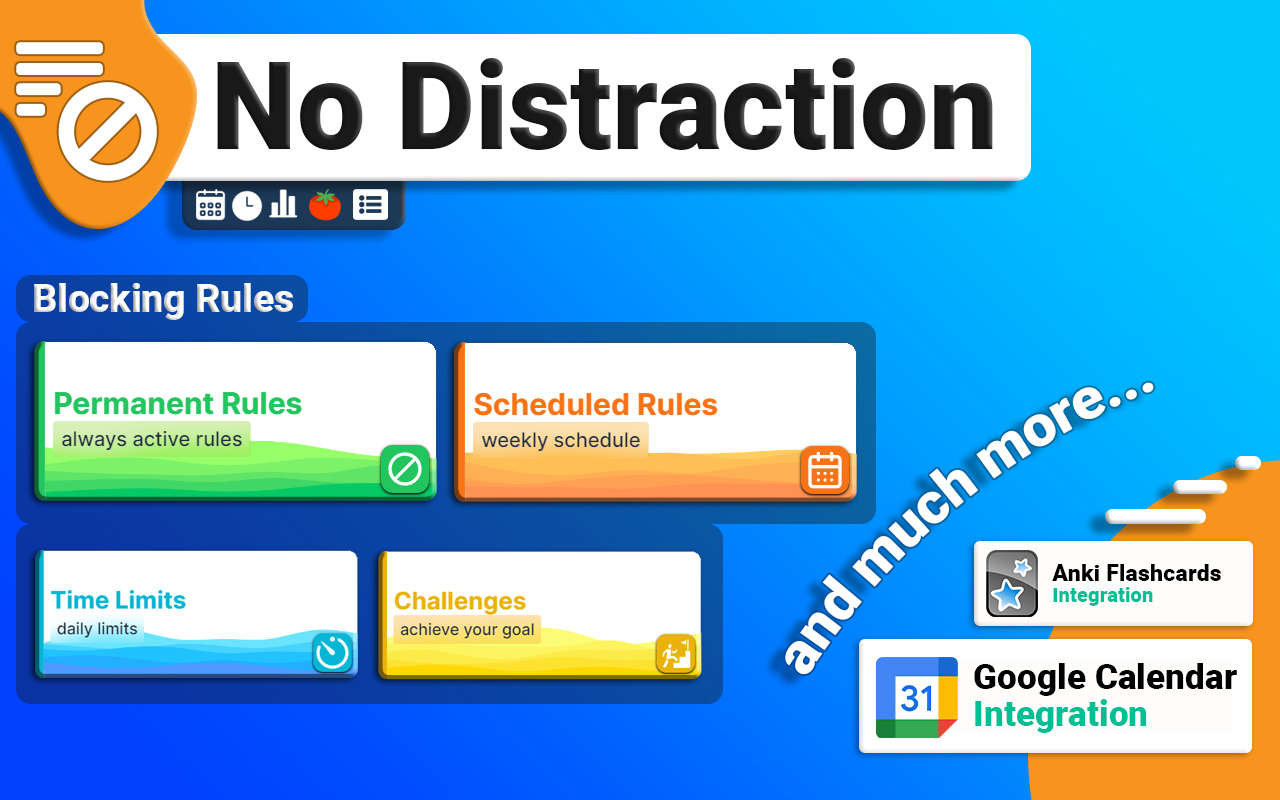 No Distraction | Site Blocker, Productivity chrome谷歌浏览器插件_扩展第2张截图