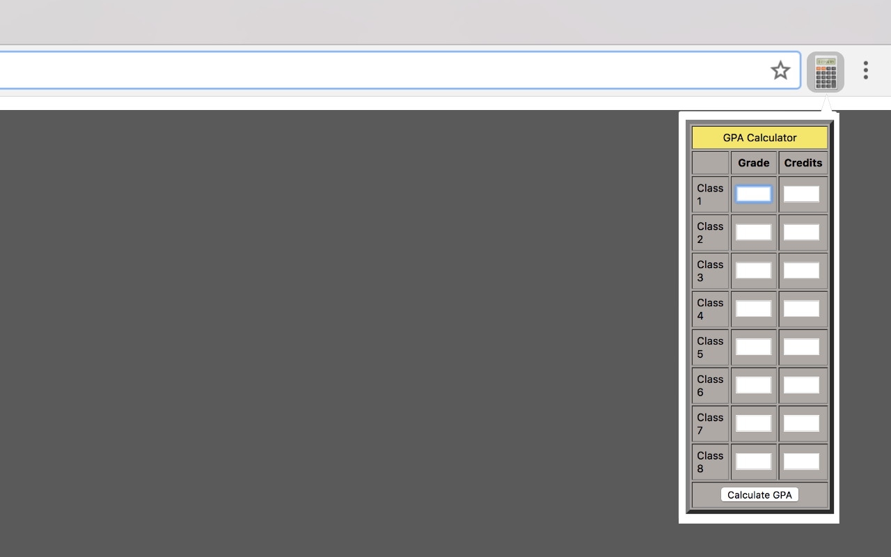 GPA Calculator chrome谷歌浏览器插件_扩展第1张截图