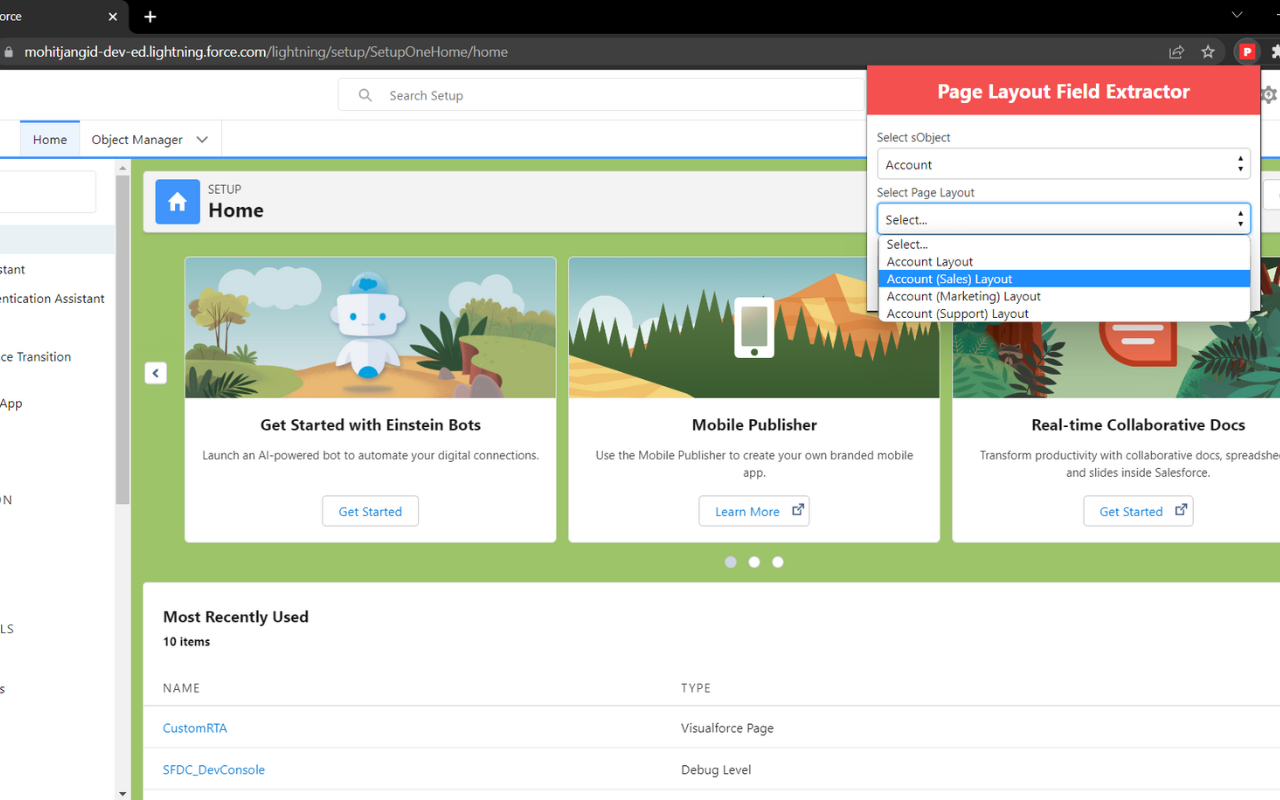 Page Layout Field Extractor - Salesforce chrome谷歌浏览器插件_扩展第1张截图