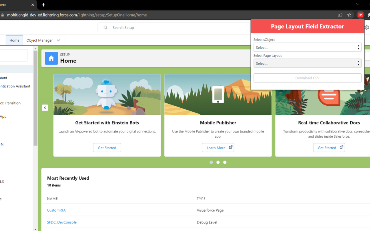 Page Layout Field Extractor - Salesforce chrome谷歌浏览器插件_扩展第2张截图