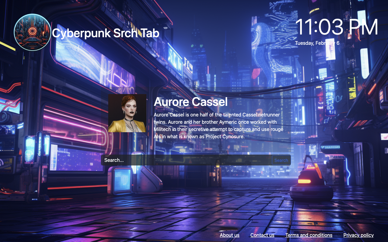 Cyberpunk Srch Tab chrome谷歌浏览器插件_扩展第1张截图