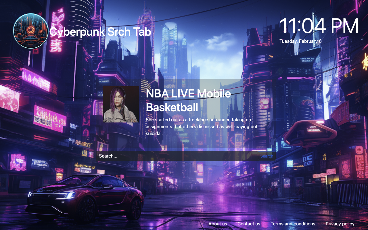 Cyberpunk Srch Tab chrome谷歌浏览器插件_扩展第2张截图