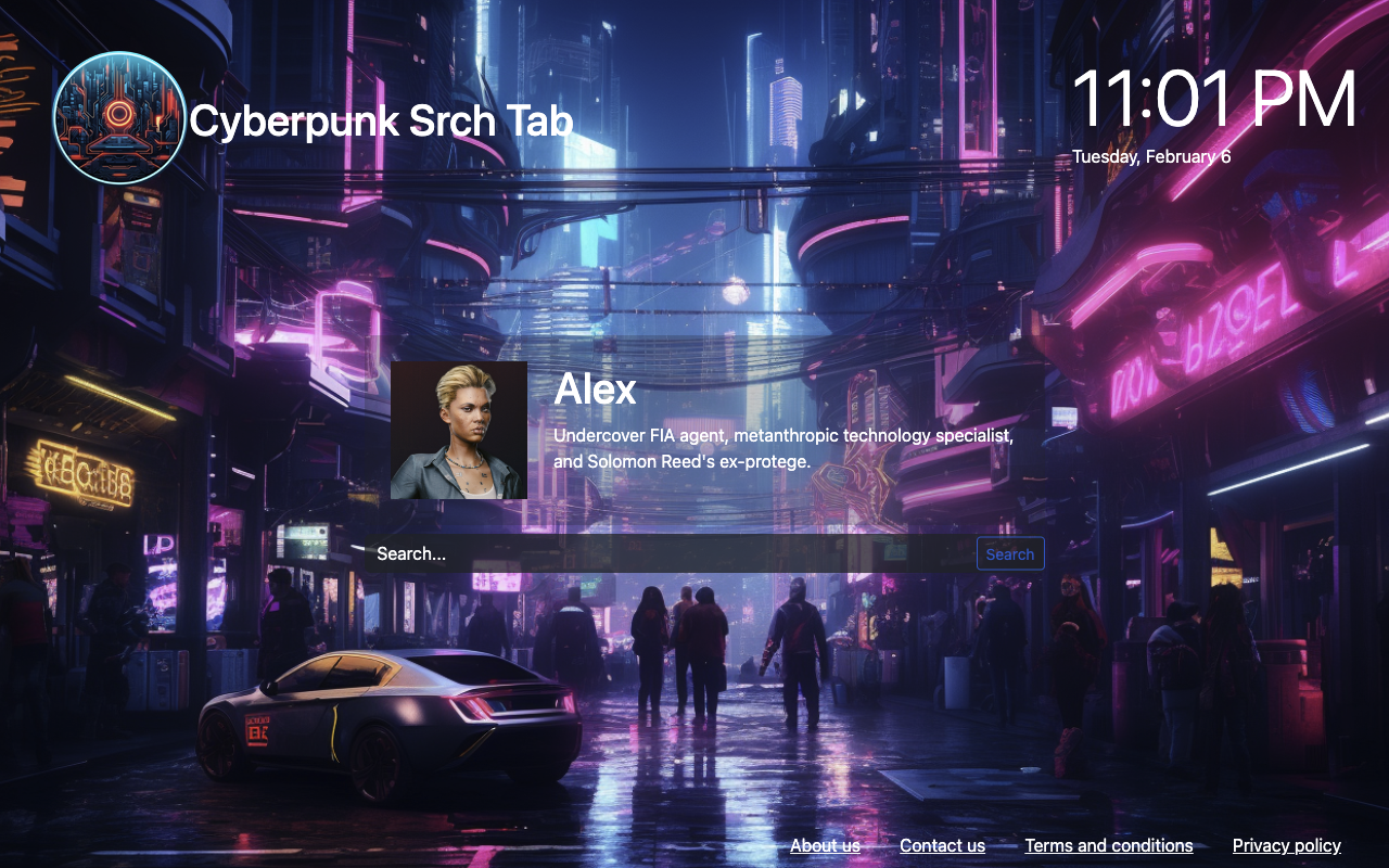 Cyberpunk Srch Tab chrome谷歌浏览器插件_扩展第3张截图
