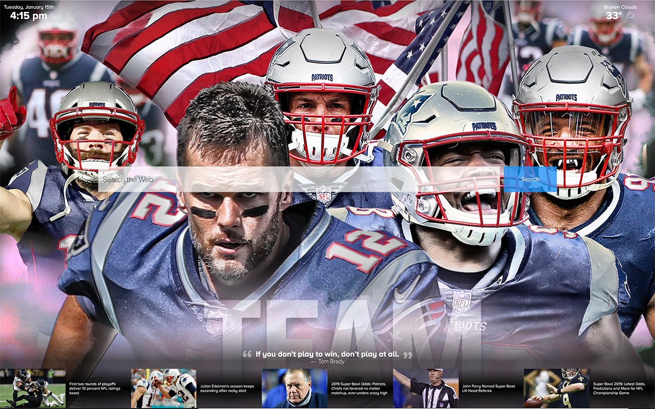 New England Patriots (unofficial) New Tab chrome谷歌浏览器插件_扩展第3张截图