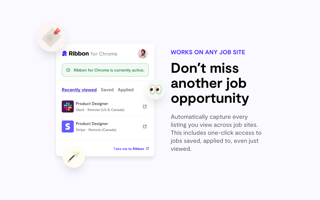 Ribbon: Land your dream job chrome谷歌浏览器插件_扩展第2张截图
