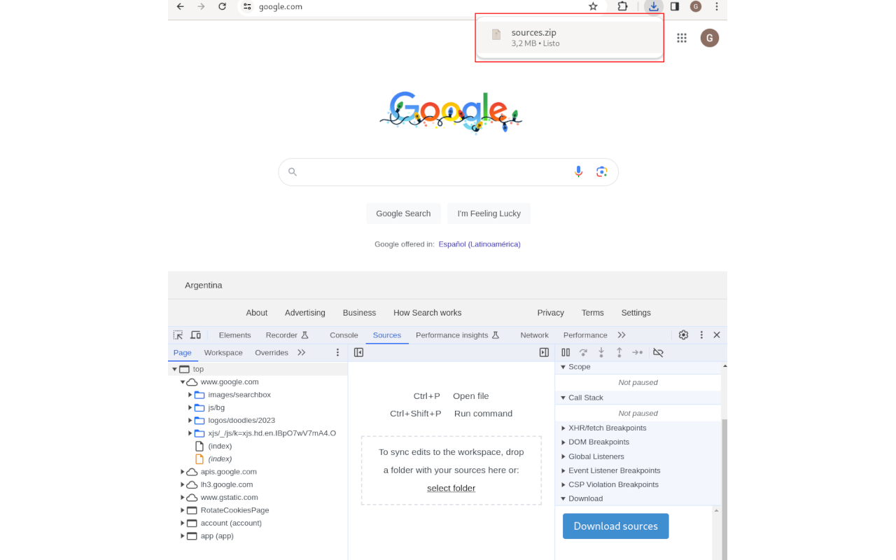 DevTools - Sources downloader chrome谷歌浏览器插件_扩展第4张截图