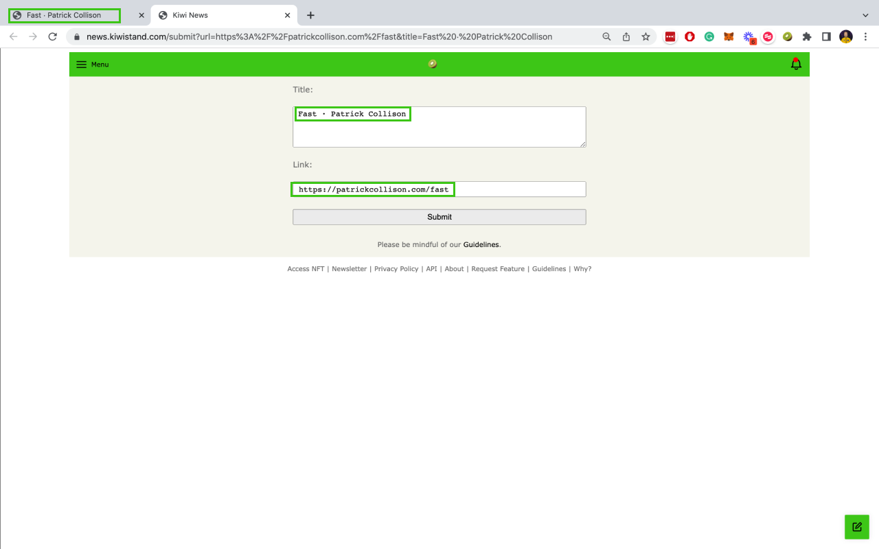 Kiwi News Chrome Extension chrome谷歌浏览器插件_扩展第1张截图