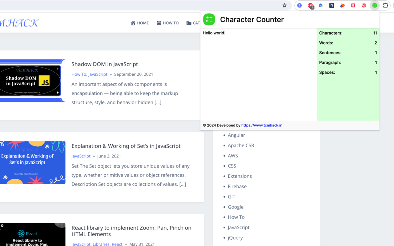 Character Counter chrome谷歌浏览器插件_扩展第1张截图