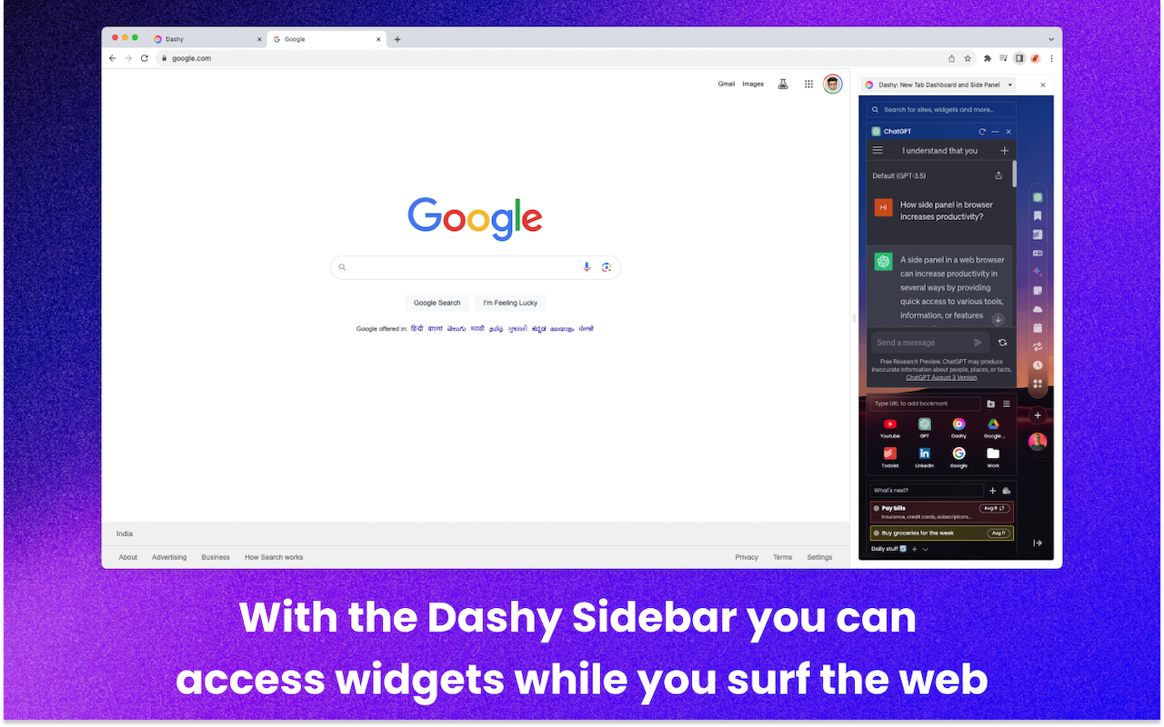 Dashy Side Panel chrome谷歌浏览器插件_扩展第3张截图