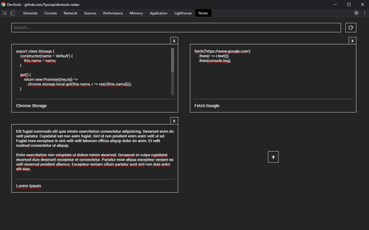 DevTools Notes chrome谷歌浏览器插件_扩展第1张截图