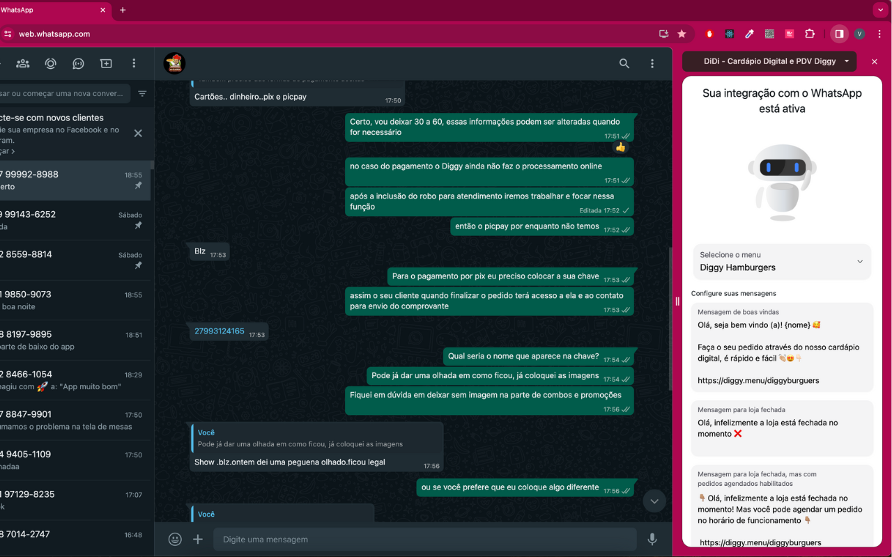 Diggy WhatsApp Bot - Cardápio Digital e PDV chrome谷歌浏览器插件_扩展第1张截图